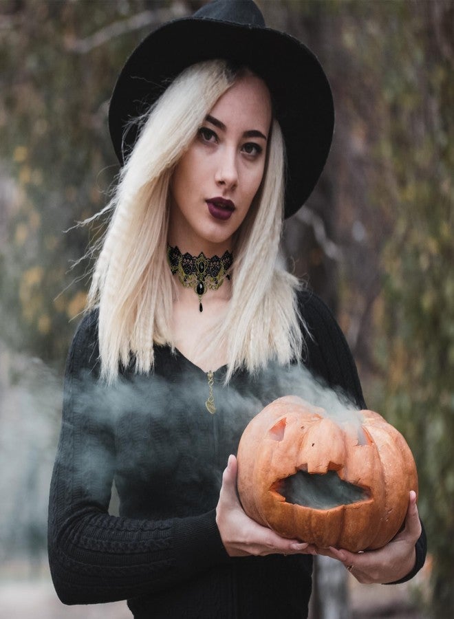 Nylry 3PCS Gothic Necklaces for Women Black Choker Collar Necklaces for Women Witch Goth Necklace Sexy Lace Choker Set Statement Punk Necklace Cosplay Vampire Accessories Gothic Halloween Jewelry-3pcs - Image 3